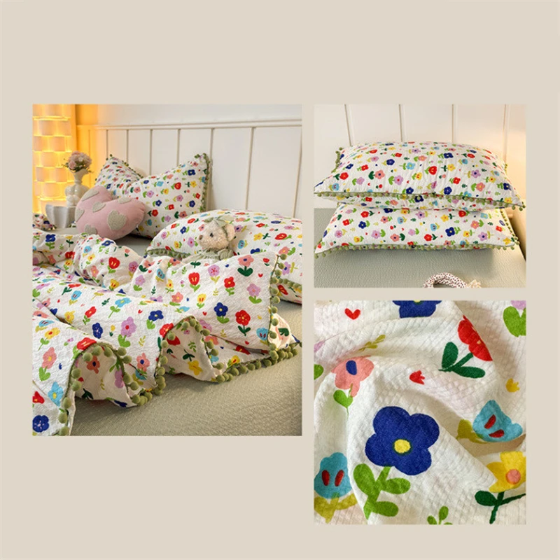Ins Style Cute Round Ball Edge Pillowcase High-quality New Pattern Pillowcase Protect Cover Universal Home Sleeping Pillowcase