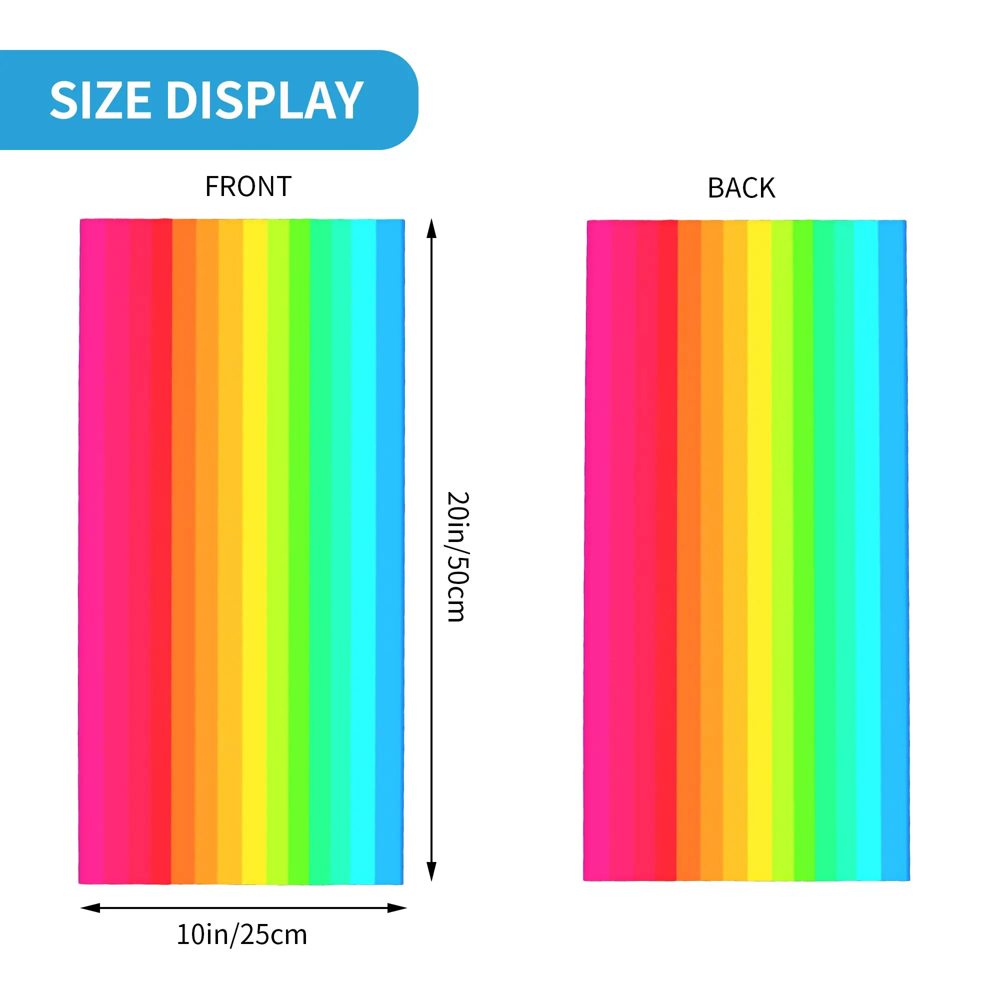 Gradient Rainbow Bandana Neck Gaiter Printed Wrap Scarf Headwear Outdoor Sports Unisex Adult Winter