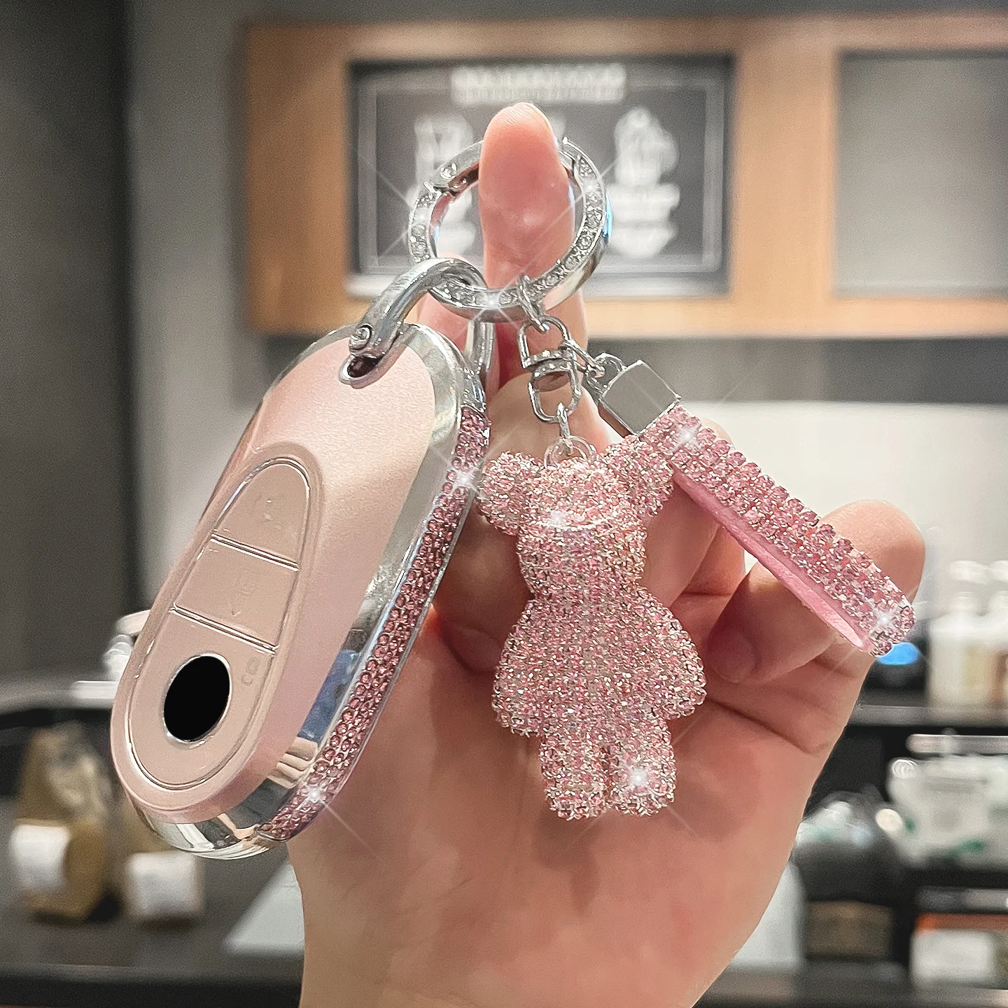 

Высококачественные боковые бриллианты для Mercedes Benz C E S CLE GLC EQS EQE Class W206 W214 W223 C236 Smart Remote Car Key Case Cover Fob Bag