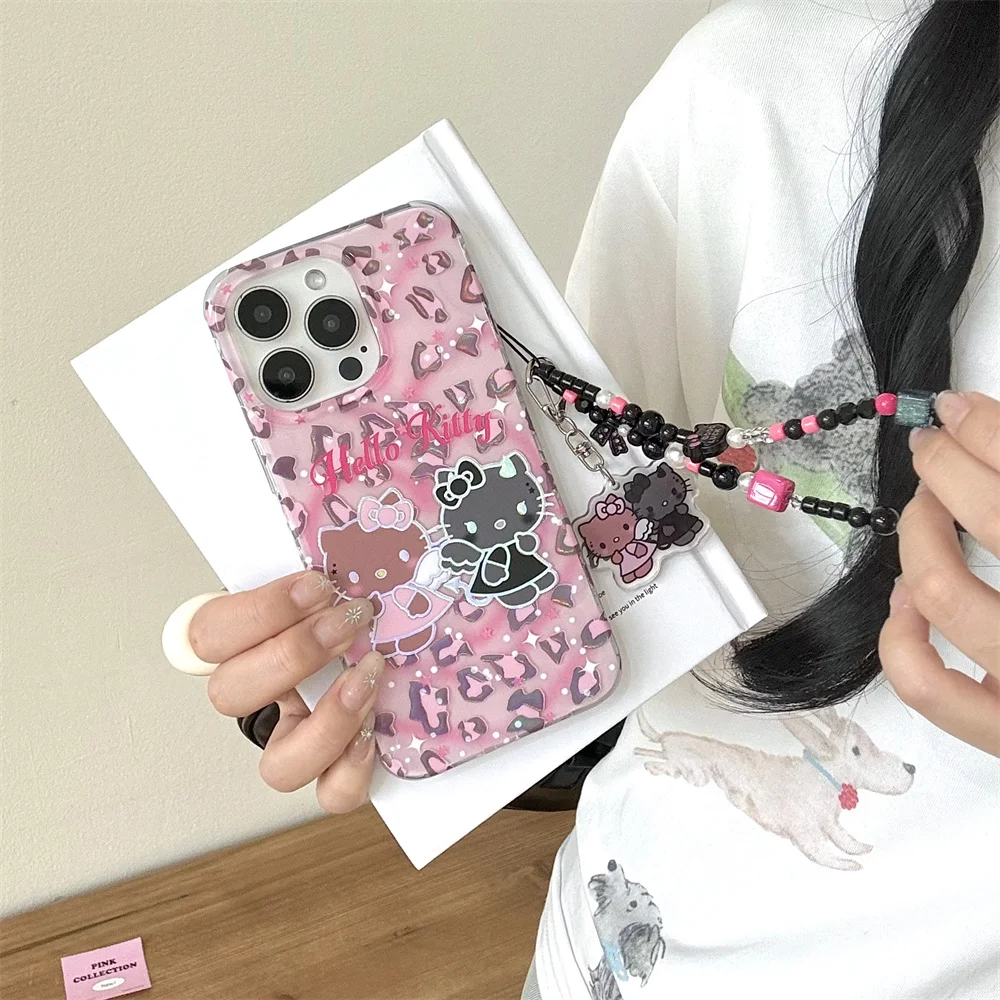 

Luxury Fashion Angel Hellokitty New Phone Case For 13 14 15 16 Pro Max Fundas Anti-fall Shockproof Protective cover For 16 Cases