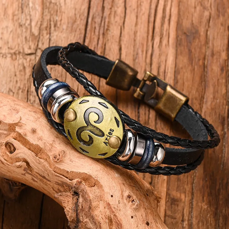 New Taurus Leather Bracelet for Women Men Animal Creative Personality Jewelry Vintage Punk Hip Hop Bangles Capricornus Gift