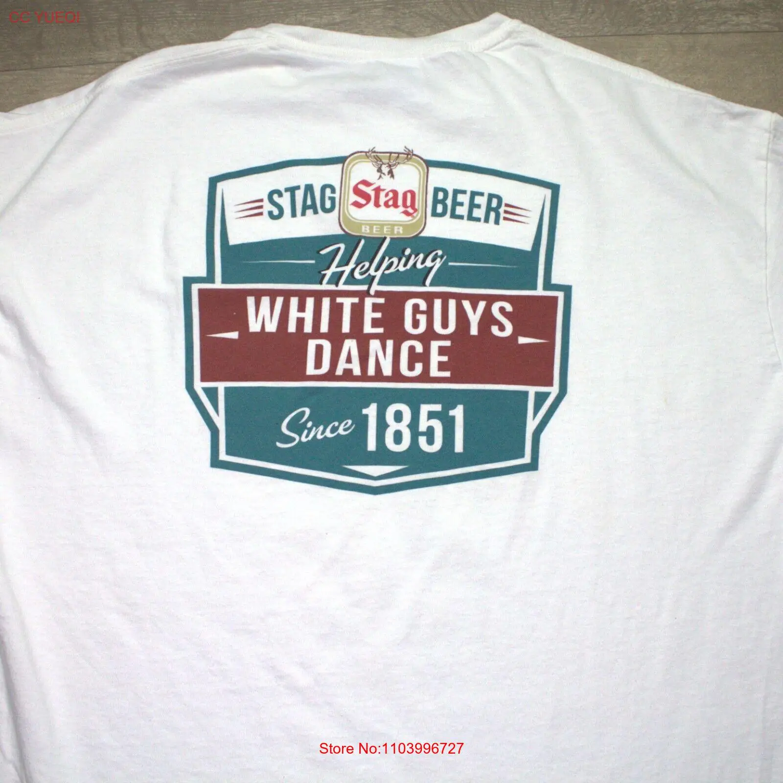 Stag Beer Logo Since 1851 Vintage T-Shirt White Size XL