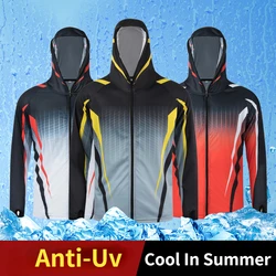Sun-Protective Fishing Clothing for Men, Polyester Fiber, Quick-Drying, Breathable, Anti-ultraviolet Hoodie, Fishing Suit