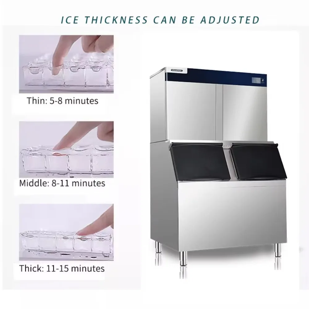 ommercial Ice Maker, Stainless Steel Countertop Nugget Ice Machine for Bars Restaurants Hotels