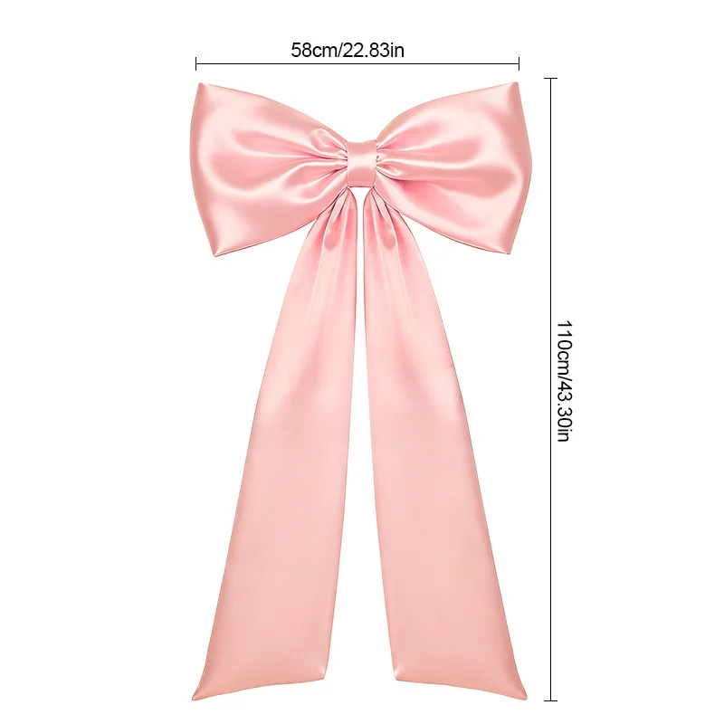 43x22" Satin Ribbon Bow with Long Tails 1pc Wedding Photo Backdrop Prop Elegant Bridal Shower Ceremony Birthday Decorations image 6