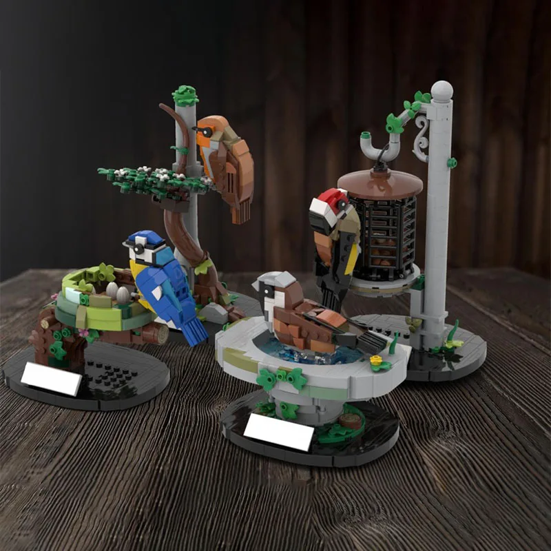 

1285 шт. садовые птицы Великобритании Moc Diy образовательная модель строительные блоки игрушки на день рождения подарок природа сцена уникальный дизайн