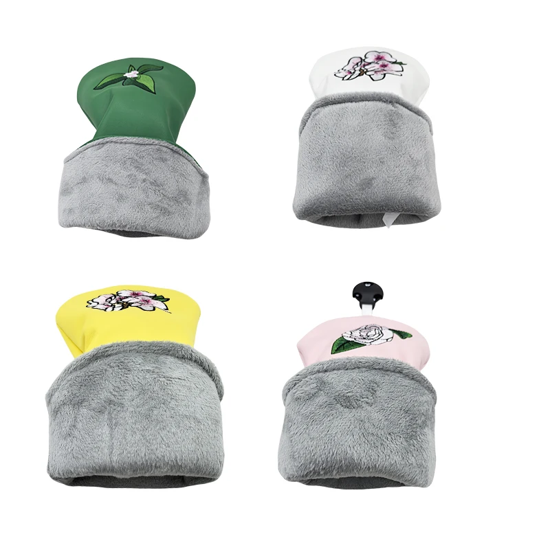 Flower embroidery Golf Club #1 #3 #5 Wood Head covers Driver Fairway Woods Cover Putter Headcover