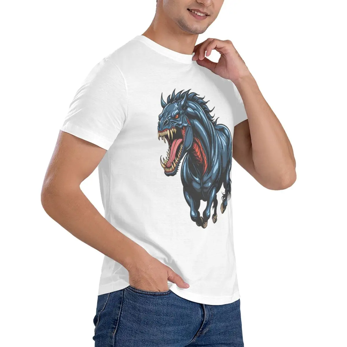 Cool Hidious Horse T-Shirts Men Round Collar 100% Cotton T Shirts Marvel Venom The Last Dance Short Sleeve Tee Shirt image 3