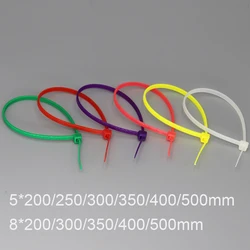 5/8*200/250/300/350/400/500mm Red Yellow Blue Green Orange Self-Lock Nylon Plastic Strap Wrap Ziptie Bundle Zip Ties Cable Tie