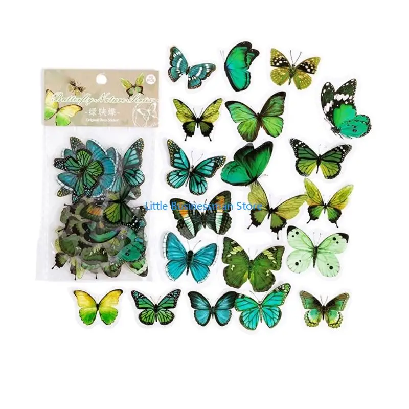 320 Stück Butterthema Journaling Aufkleber für Scrapbooking Notebook Tagebücher Telefon M76A – Detail 7