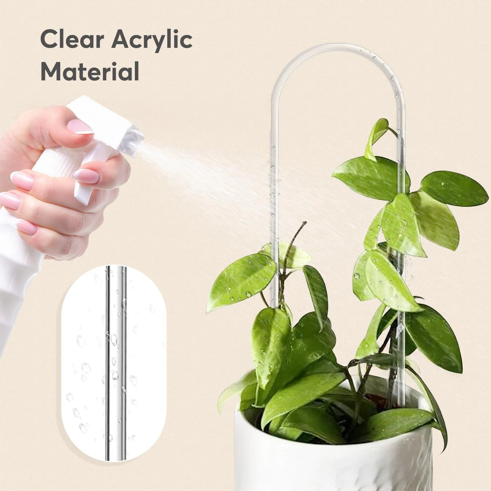 Potted Plant Stand U Shape Climbing Plants Acrylic Trellis Easy Installation Vine Plants Trellis For Indoor And Outdoor Plants
