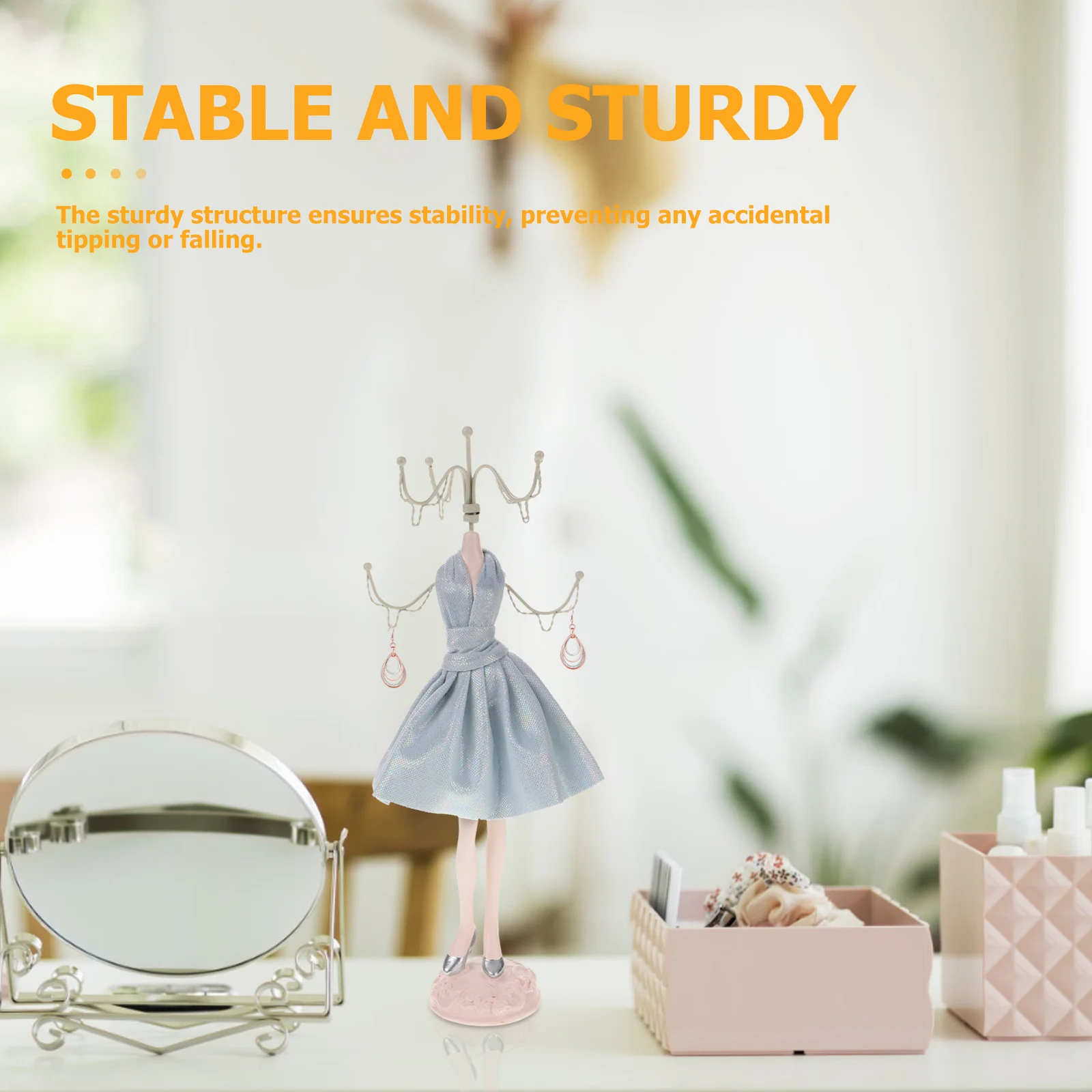 

Jewelry Rack Display Necklace Holder Retail Mannequin Earrings Resin Hanger Pendant Stand Travel