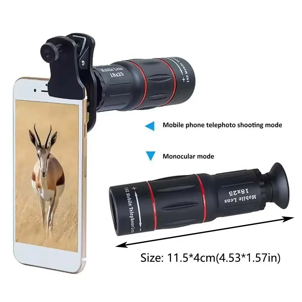 External Mobile Phone Telephoto Lens 18 Times HD Night Vision Zoom Camera Lens Professional Universal