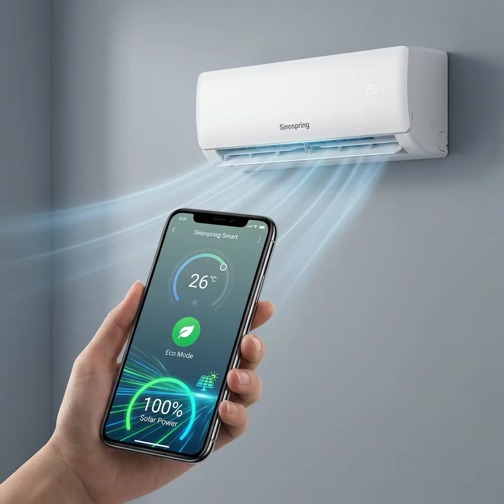 Smart WIFI Solar Air Conditioner Hybrid ACDC No Inverter Needed 100% Energy Saving Solar Powered AC