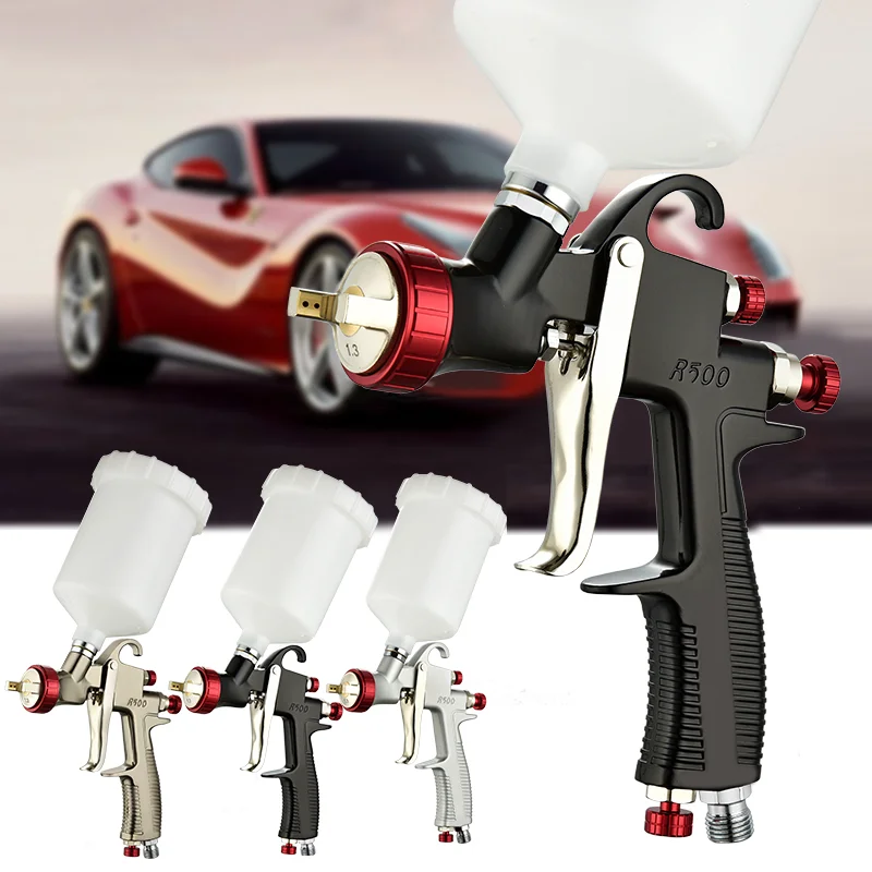 

Spray Gun R500 Professional High quality set 1.3mm Nozzle 600cc Cup Gravity Automotive Finishing Coat Surface Paint