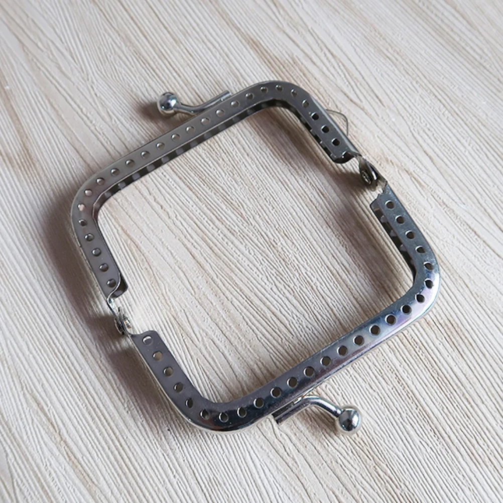 

15cm Silver Square Embossed Non-Breaking Hole Package Clamp Purse Frame Lock Metal Handbag Making Accessories Durable