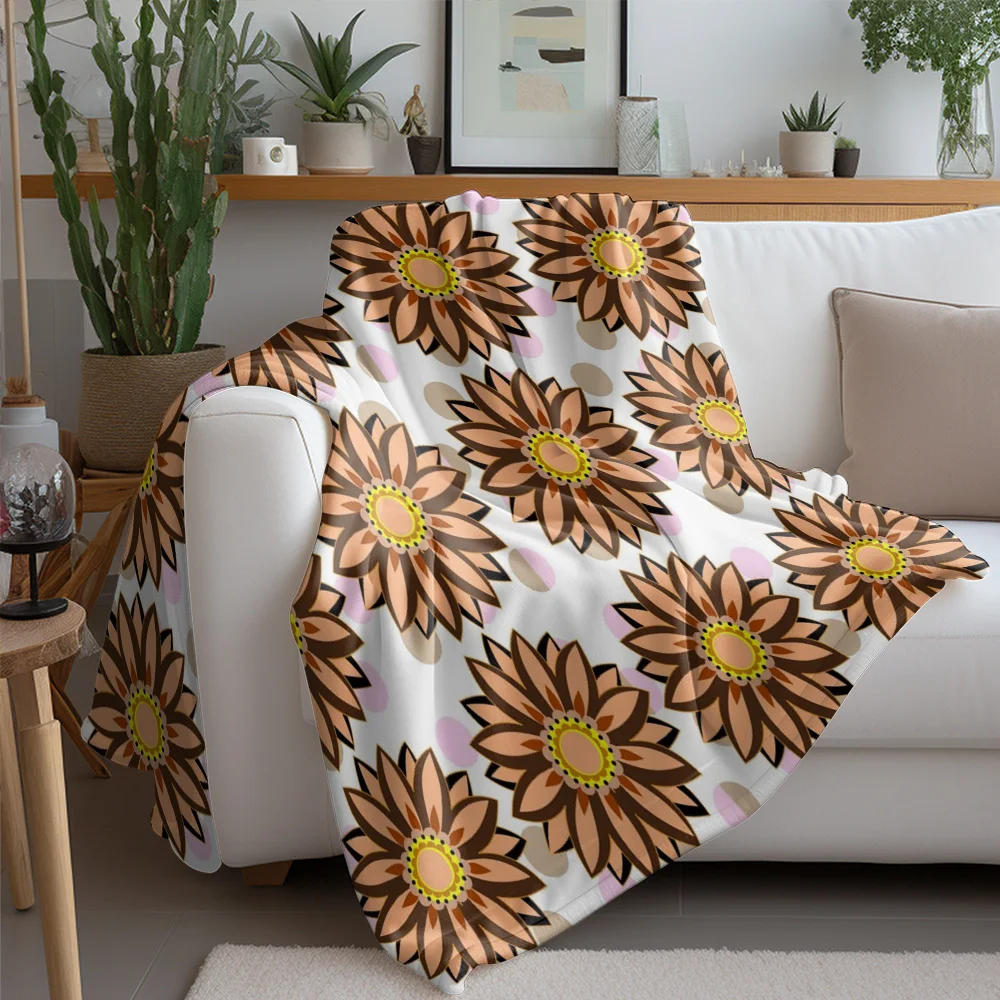 Cute patchwork Flannel printed blanket suitable for all seasons suitable for living room office sofa and travel 180x250CM