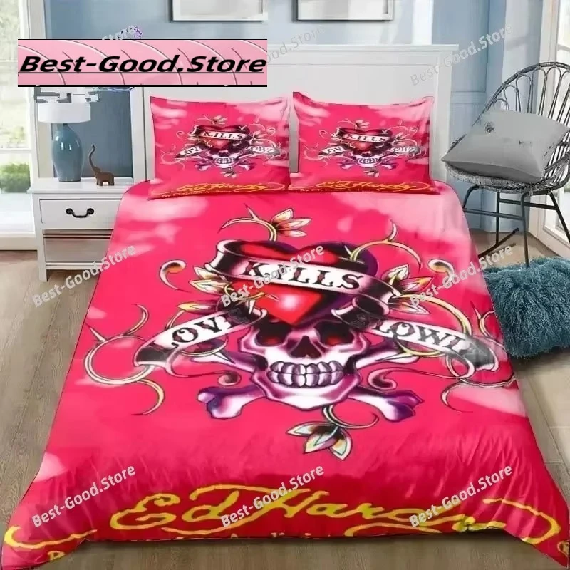 Ed-hardy Tattoo Tiger Skull Bedding Set Single Twin Full Queen King Size Bed Set Adult Kid Bedroom 3D Print Bedding Gift