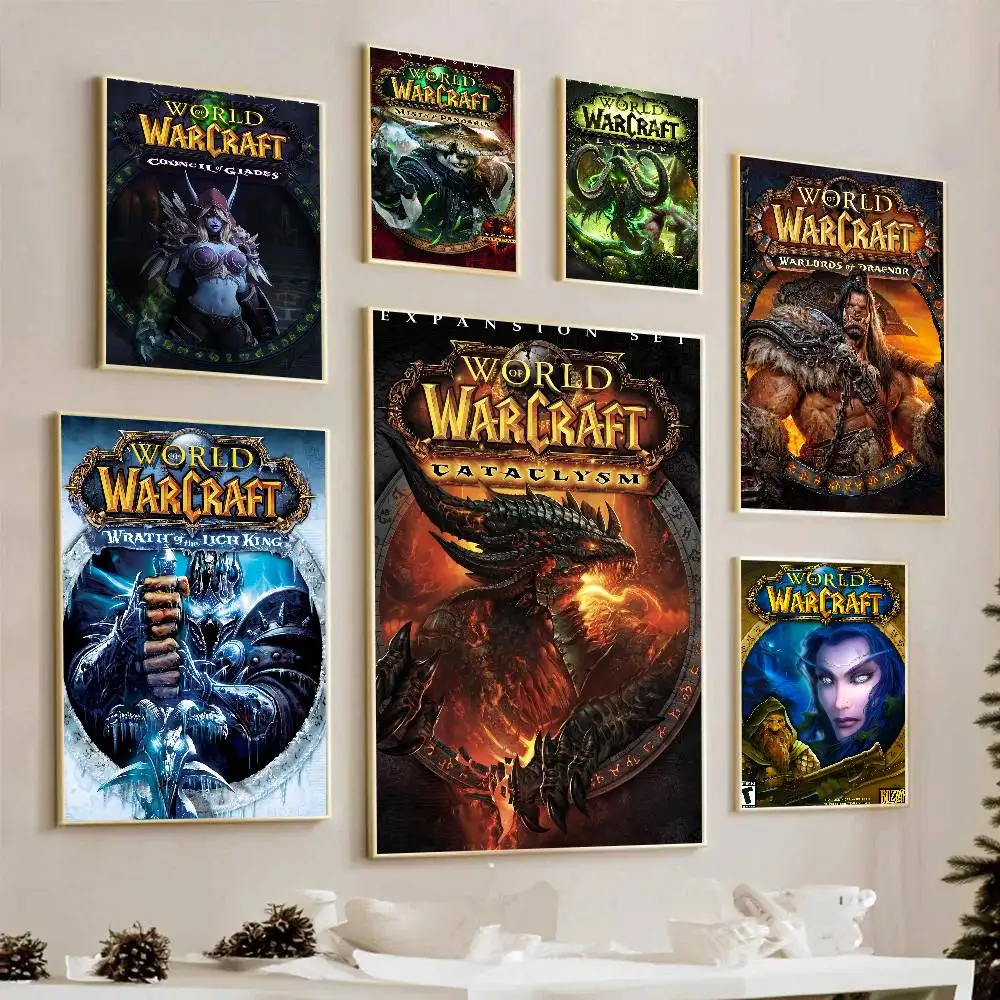 Game W-world Of W-WarcraftS Poster High Quality Print Waterproof Wall Art Sticker For Bar Living Room Decor Gift
