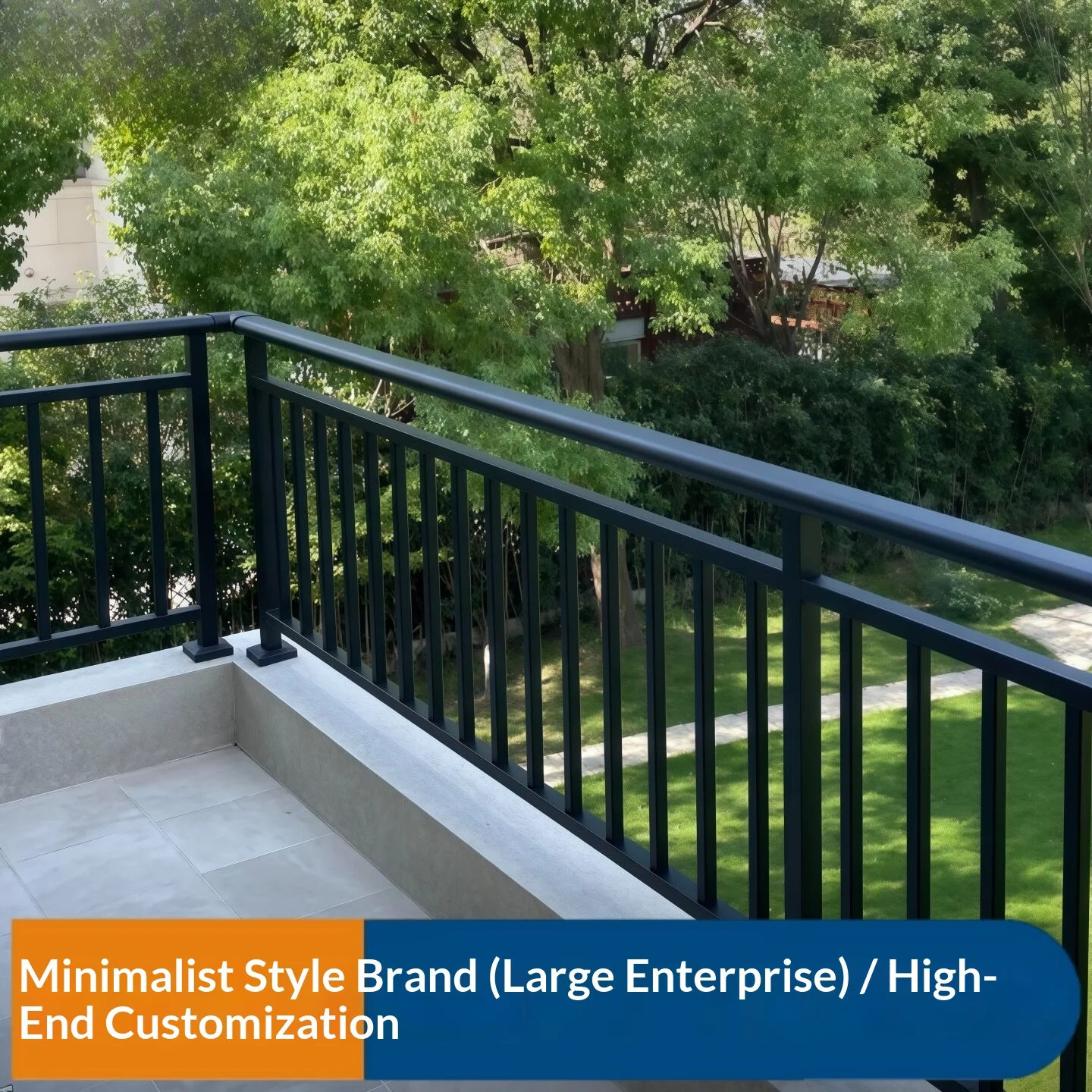 

Custom Weatherproof Aluminum Balcony Railing Villa Courtyard Fence Outdoor Garden Terrace Durable Safety Protective Guardrail