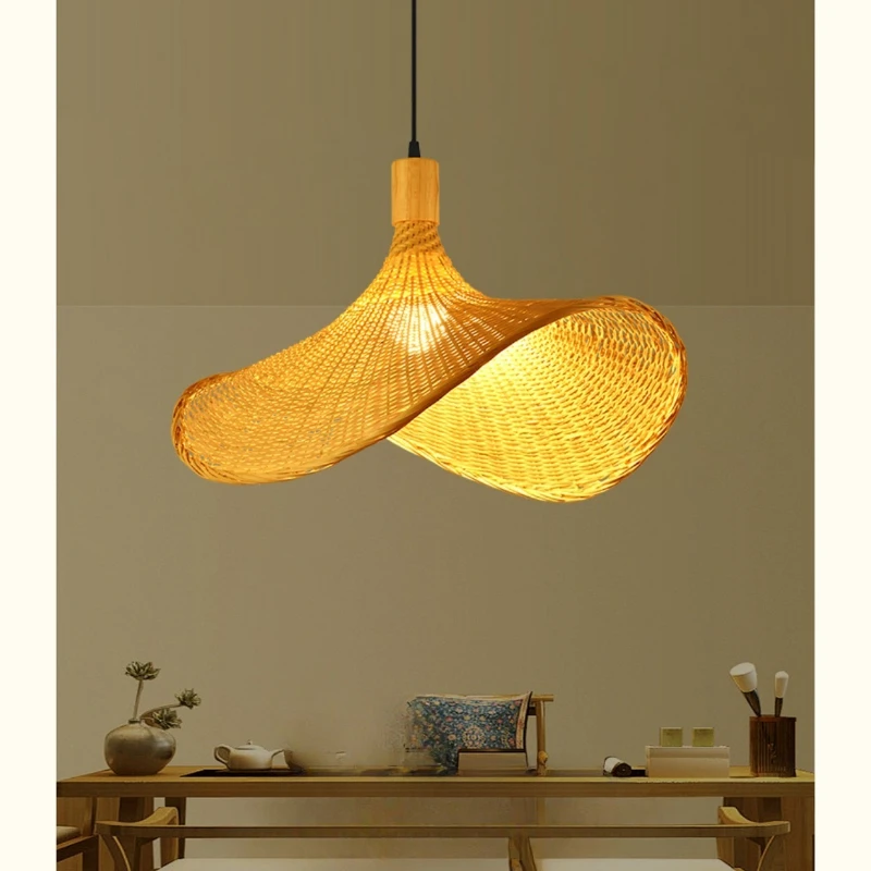 Handmade Retro Simple Creative Design Hanging Lamp Wicker Rattan Bamboo Lighting Chandeliers & Pendant Lights Eco Friendly Lamp