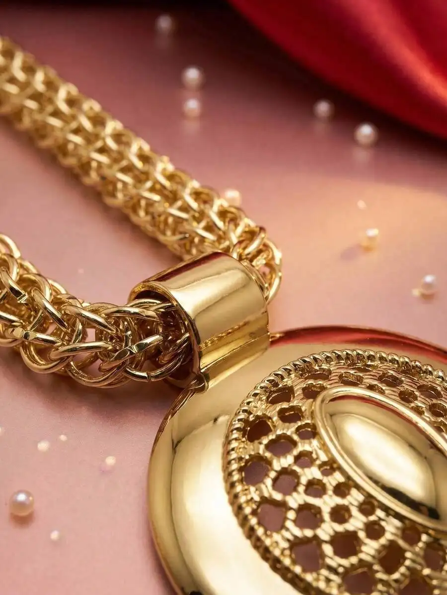 

18K Gold Plated Dubai Style Women’s Necklace And Earring Set With Rhinestones, Elegant Mother’s Day Gift For Mom Grandma