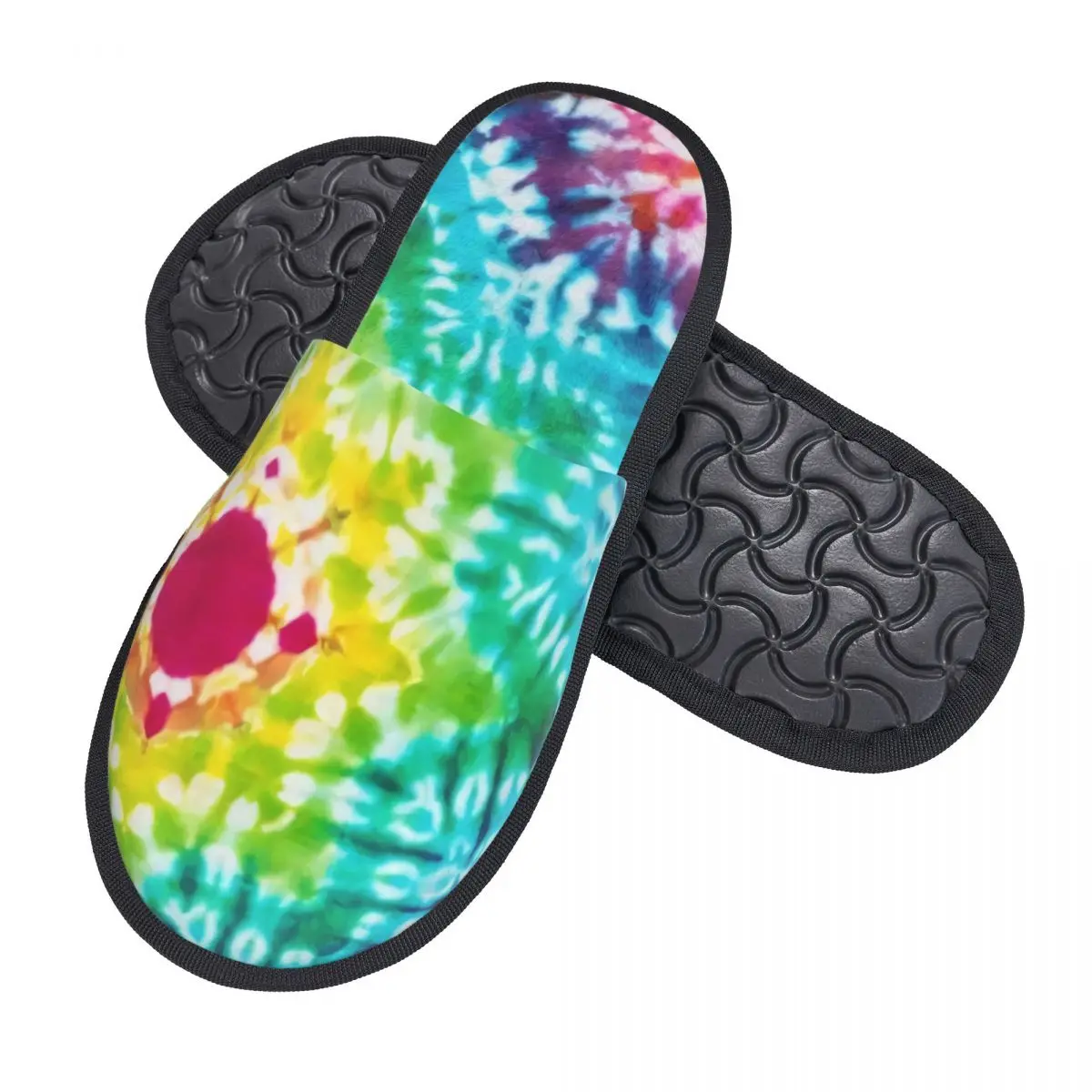 Cool Tie Dye Patterns Guest Slippers for Bathroom Women Custom Print Traditional Dyeing Art House Slipper