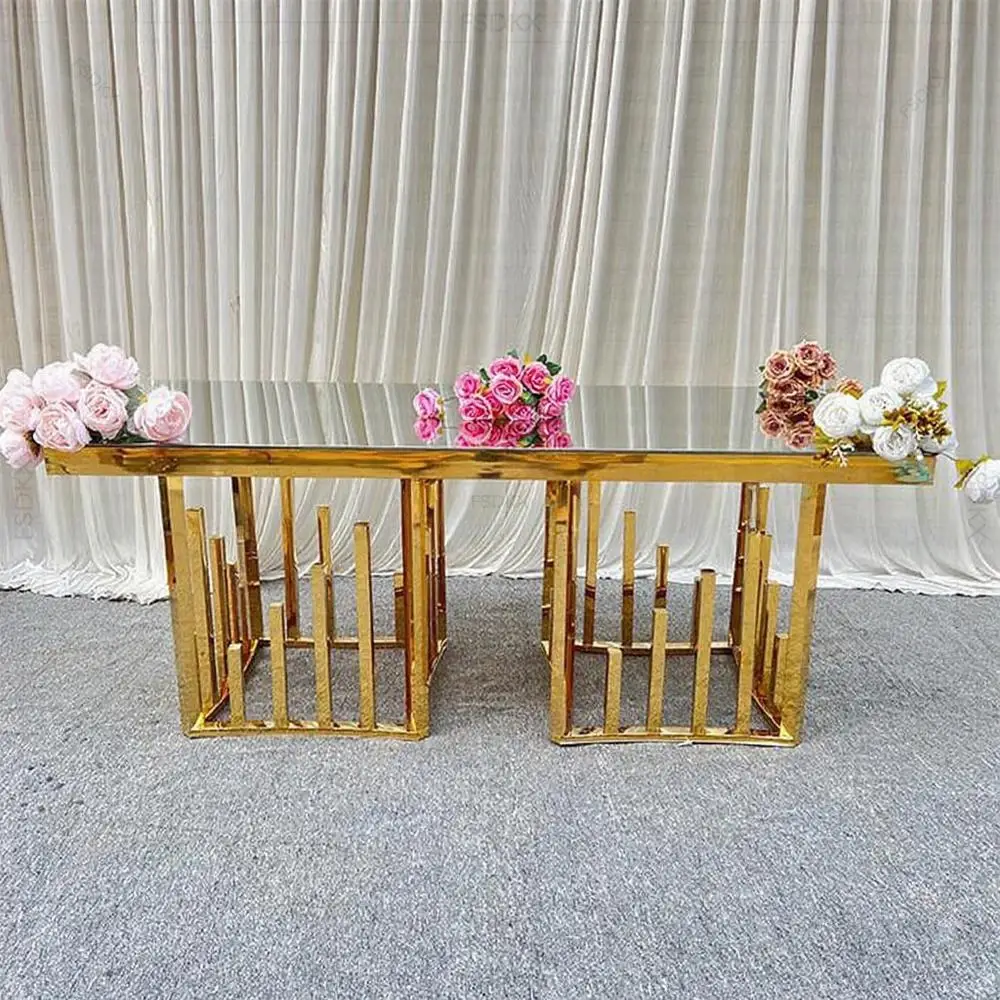 

Dinning Wedding Party White Stainless Steel Metal Event Wedding Dining Table