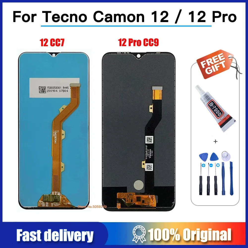 

Tested For Tecno Camon 12 CC7 LCD Display Touch Screen Digitizer Assembly For Tecno Camon 12 Pro 12Pro CC9 LCD Replacement