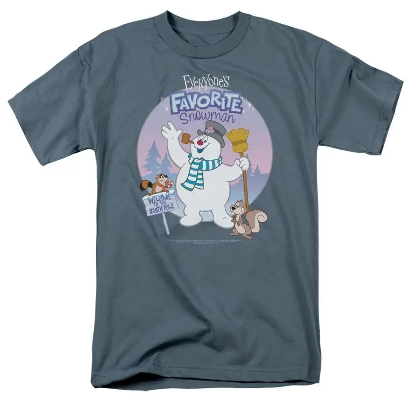 

Frosty the Snowman Favorite T Shirt Mens Licensed Cartoon Merchandise Slate
