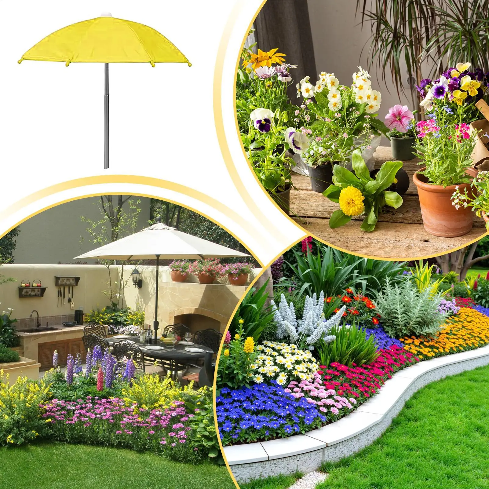 

New Plant Shade Umbrella Height Adjustable With stainless steel Stake Outdoor Plant Flowers Potted Sun Protection Garden Supplie