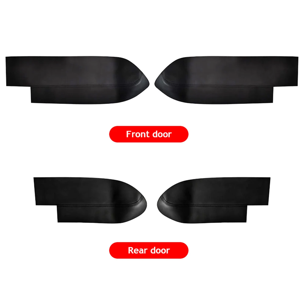 Black Leather Front Door Armrest Cover For Honda CRV 2007 2008 2009 2010 2011 Car Door Armrest Panel Skin Cover Trim