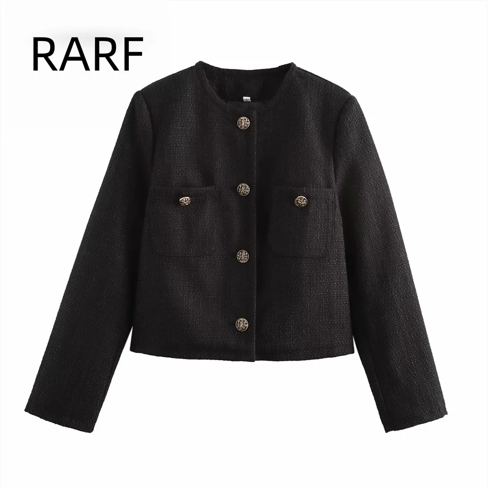 

Black small fragrant style short jacket for women exuding a sense of luxury and slimming versatile and elegant casual top