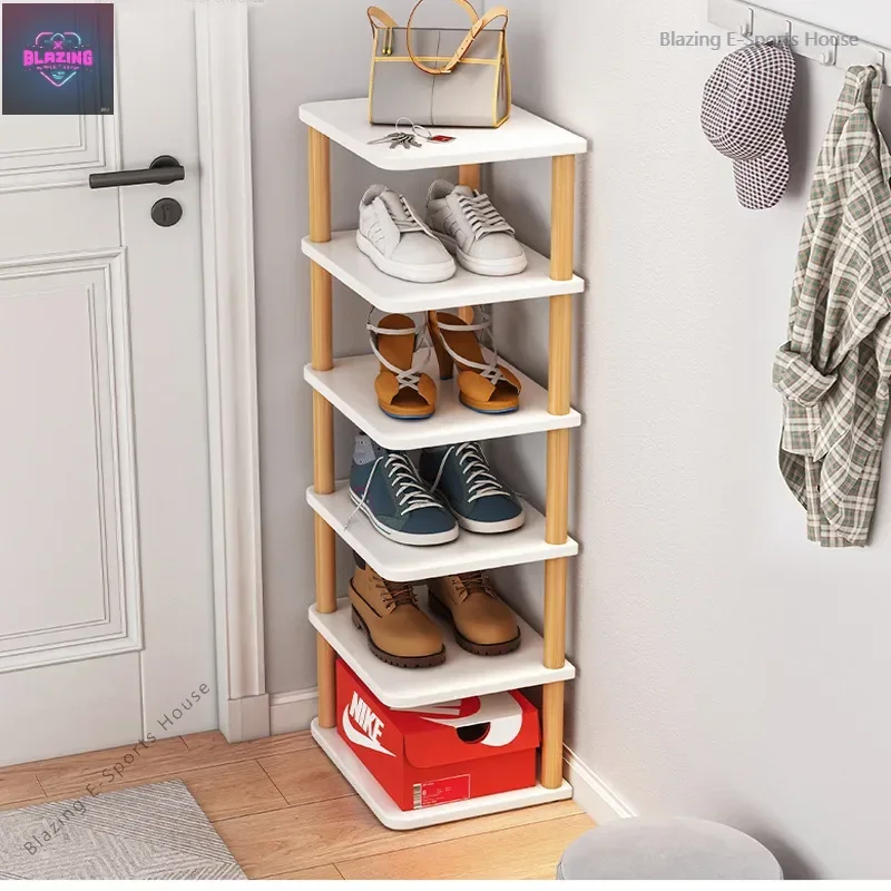 

Shoe rack simple door household single-row seam small shoe cabinet dormitory multi-layer space-saving dust-proof storage shoe