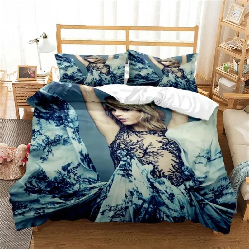 Top Stream Singer Taylor Fashionable Printed Bedding Comforter Bedding Sets Costomizable Bedding Set King Size Bedding Set