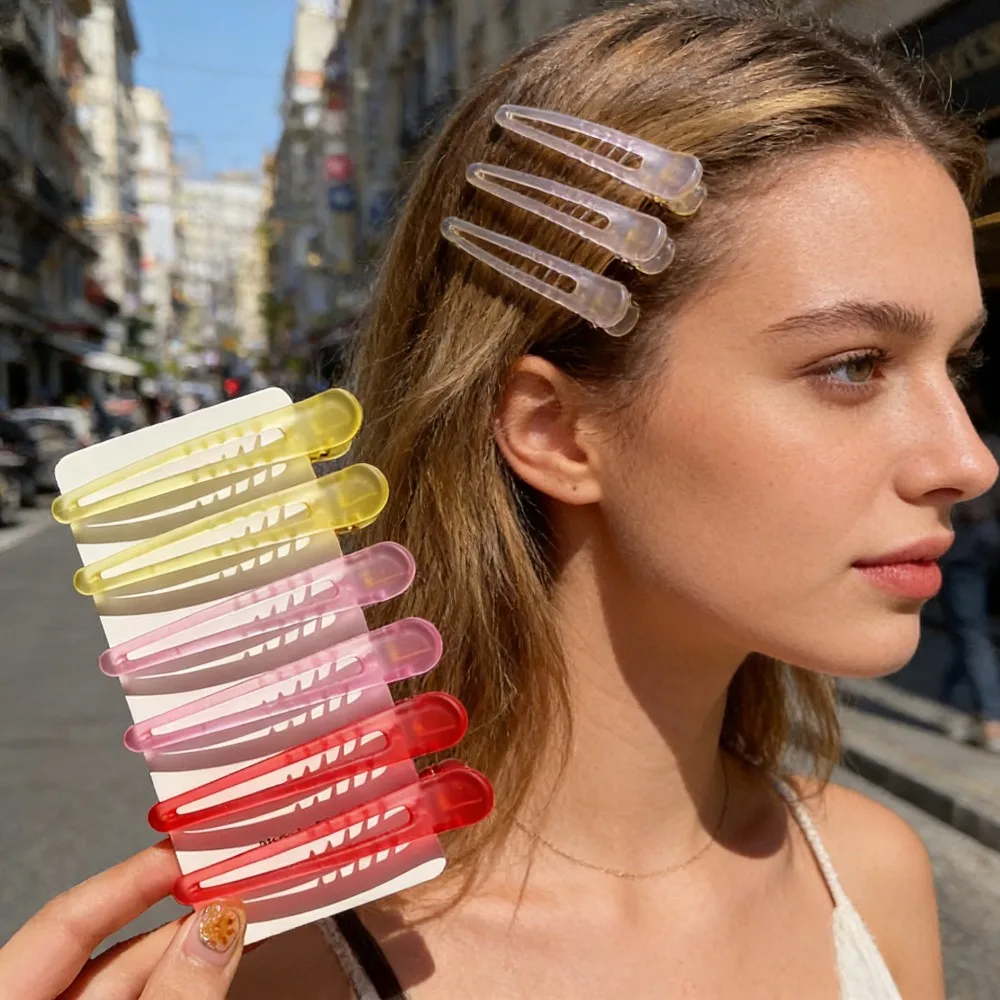 

2 шт. пластиковые заколки-уточки конфетных цветов, профессиональные парикмахерские зажимы для укладки волос, инструменты для стайлинга, заколки для волос