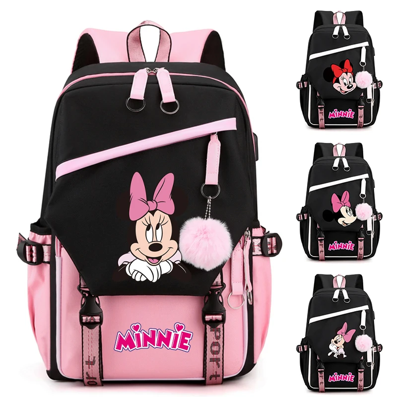 

Anime Mickey Mouse Backpack Teenager Girl Boy Student Back To School Rucksack Minnie Schoolbag Cartoon Travel Bag Women Mochilas