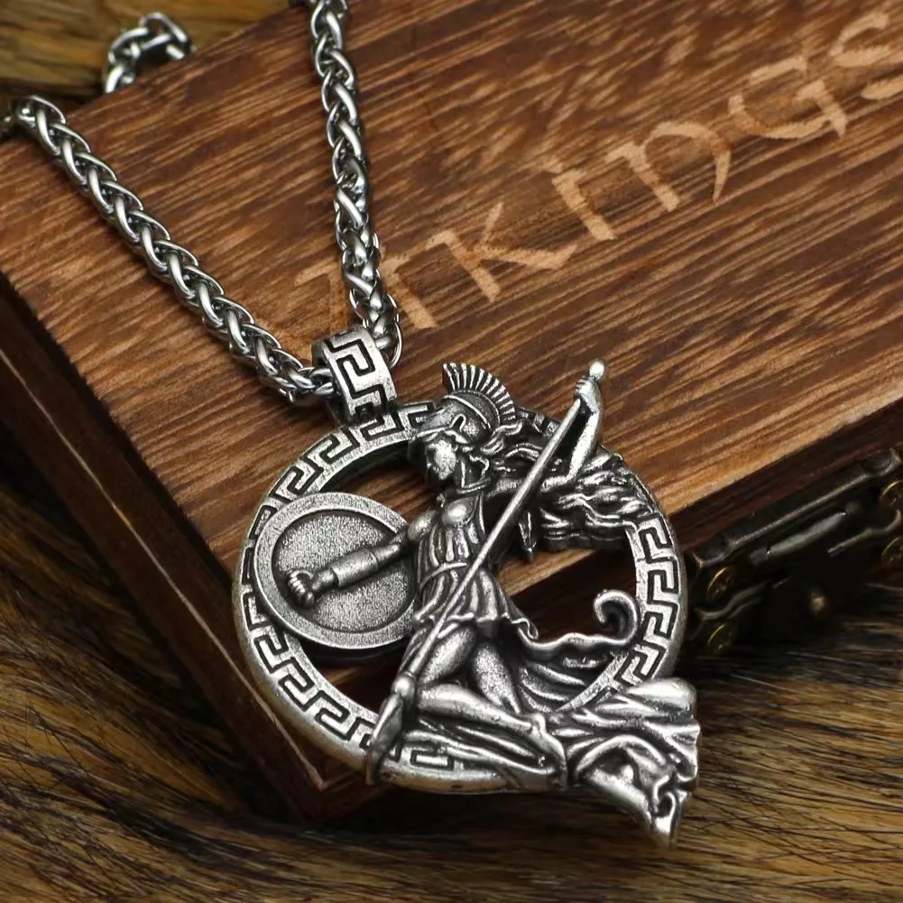 Hot sale new style ancient Greek mythology warrior goddess necklace pendant