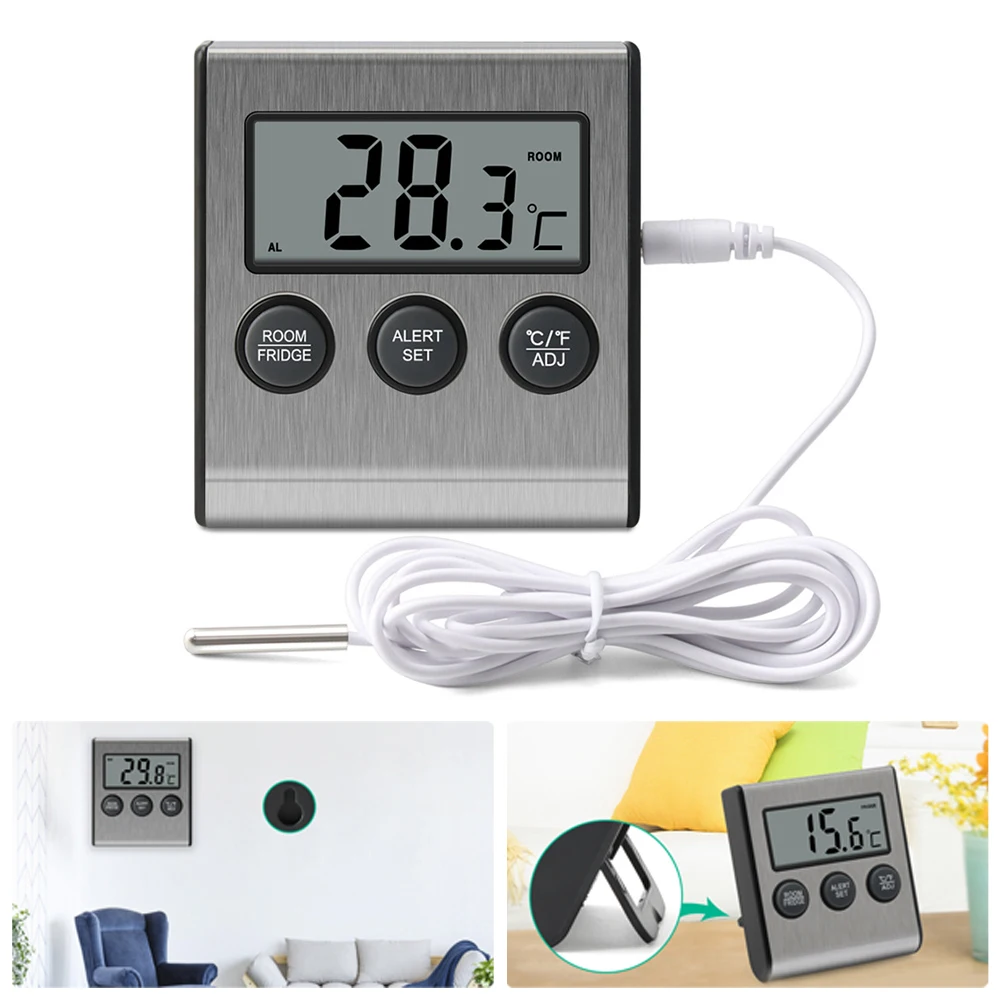 Practical、 High Quality Fridge Thermometer Thermometer Max/Min Records 2.8 X 2.6 X 0.7inch 7.2 X 6.5 X 1.7cm ABS