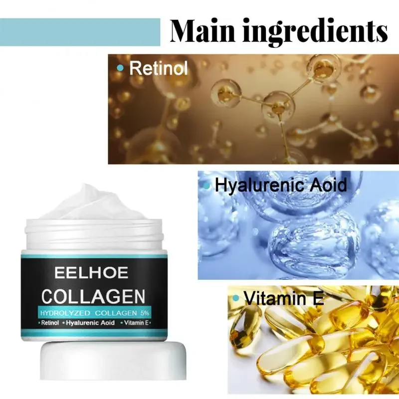 Crema antiarrugas de colágeno para hombres, hialurónico, elimina las arrugas, reafirmante, Lifting, hidratante, antienvejecimiento, blanqueamiento, brillo