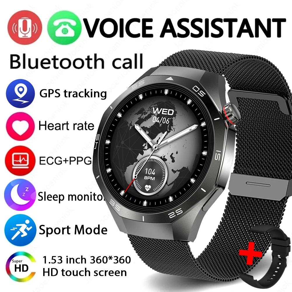 2026New Watch 5 Pro Smart Watch GPS NFC AMOLED Scherm Gezondheidsmonitoring Hartslag Bluetooth Oproep IP67 Waterdicht Mannen Smartwatch