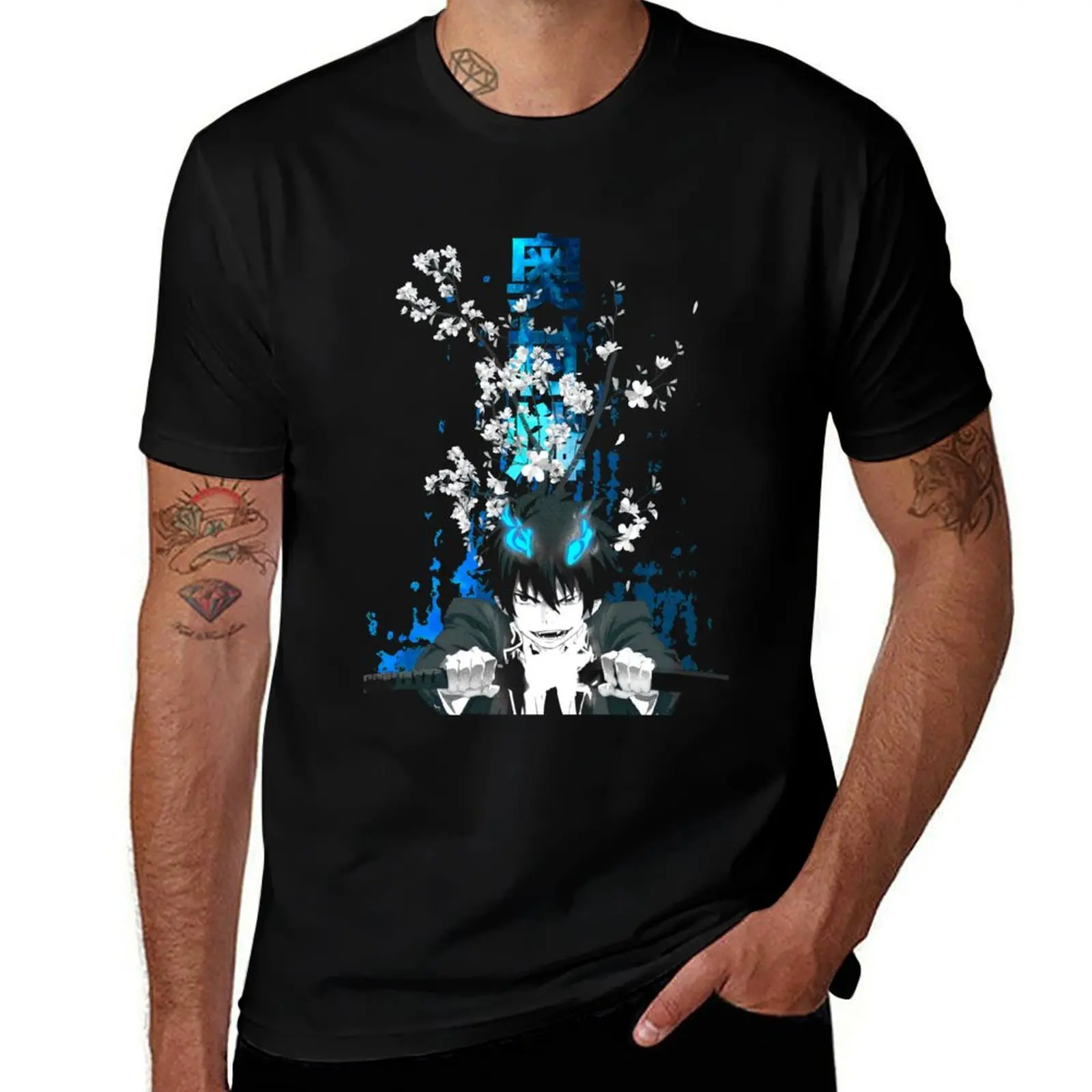 

Sakura Landscape Blue Flame T-Shirt customs design your own Blouse football t shirt t shirt men