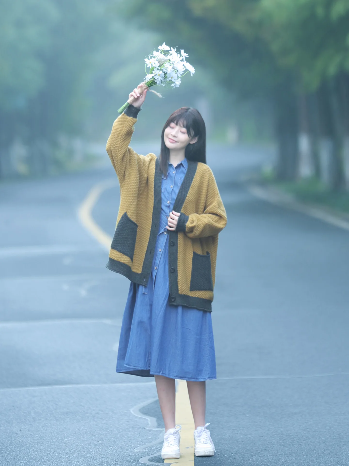 

Lo Liang Knitted Sweater Yellow Open Cardigan Woolen Women's Long Sle Lazy Faion Spring Autumn Winter Outerwear New 2025