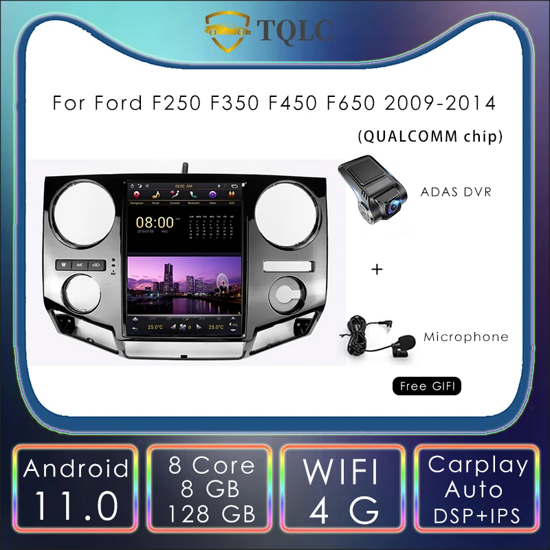 

Vertical Screen Tesla Style Android Car Radio For Ford F250 F350 F450 F650 2009-2014 Navigator Carplay 4G Multimedia Head Unit