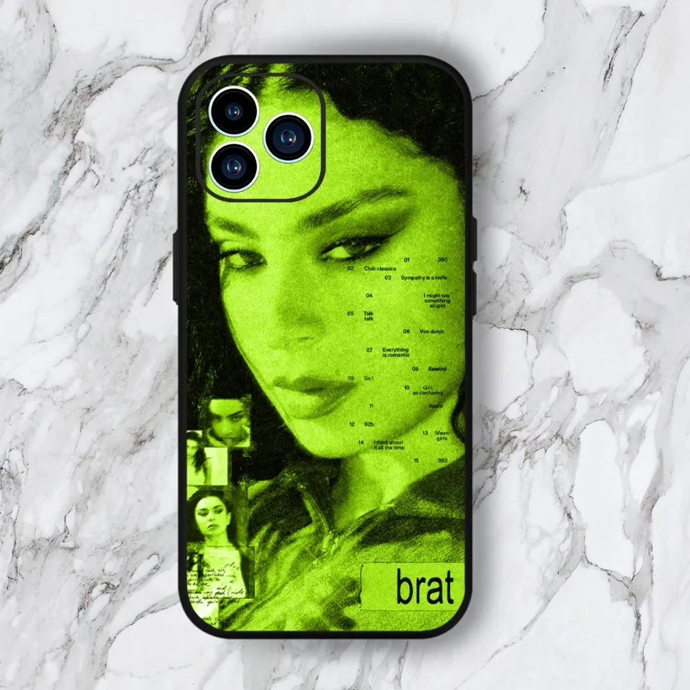 Singer C-Charli XCX Brat Phone Case For Samsung Galaxy S22 S23 Ultra S21 S20 FE Plus Note 20 Soft Cover