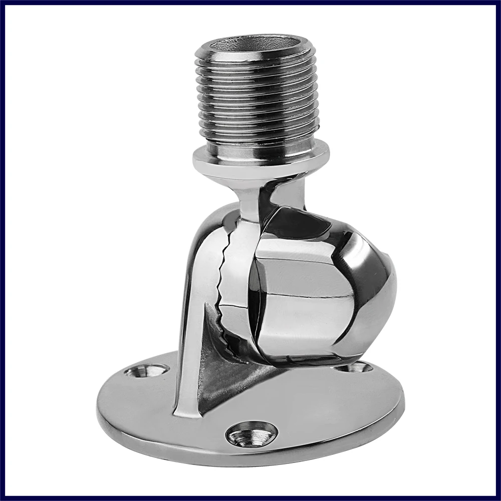 

1PCS 25mm Boat 316 Stainless Steel Adjustable VHF Ratchet Round Base Antenna Marine Mount Marine Accessories