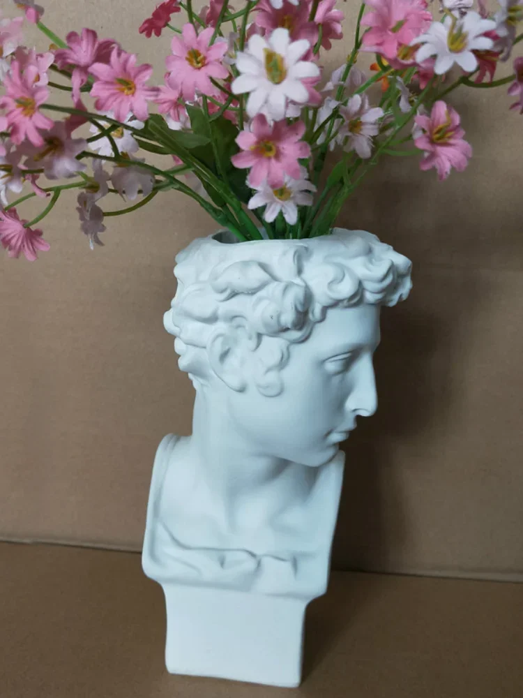 Nordic Style Creative Portrait Vase Human Head Decorative Ornaments Resin Venus Vase Home Decoration Accessories No Flowers