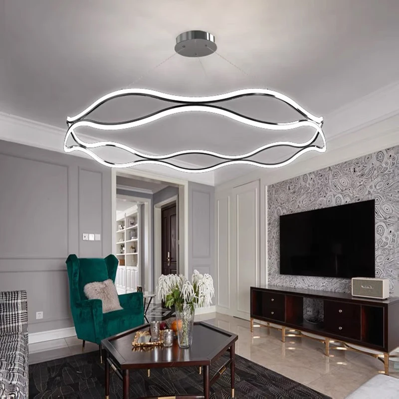 

AiPaiTe French circle chandelier, indoor light fixture for living room, and bedroom, with adjustable hanging cord up to 120 cm.