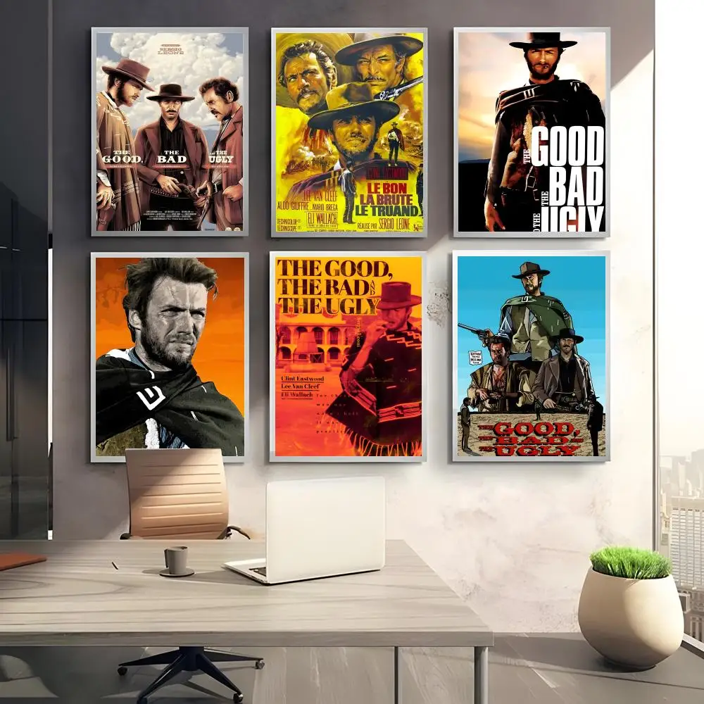Vintage The Good The Bad and The Ugly Hero اللوحة الخط قماش المشارك: تجعد الحرة للماء جميع الفضاء جدار ديكور