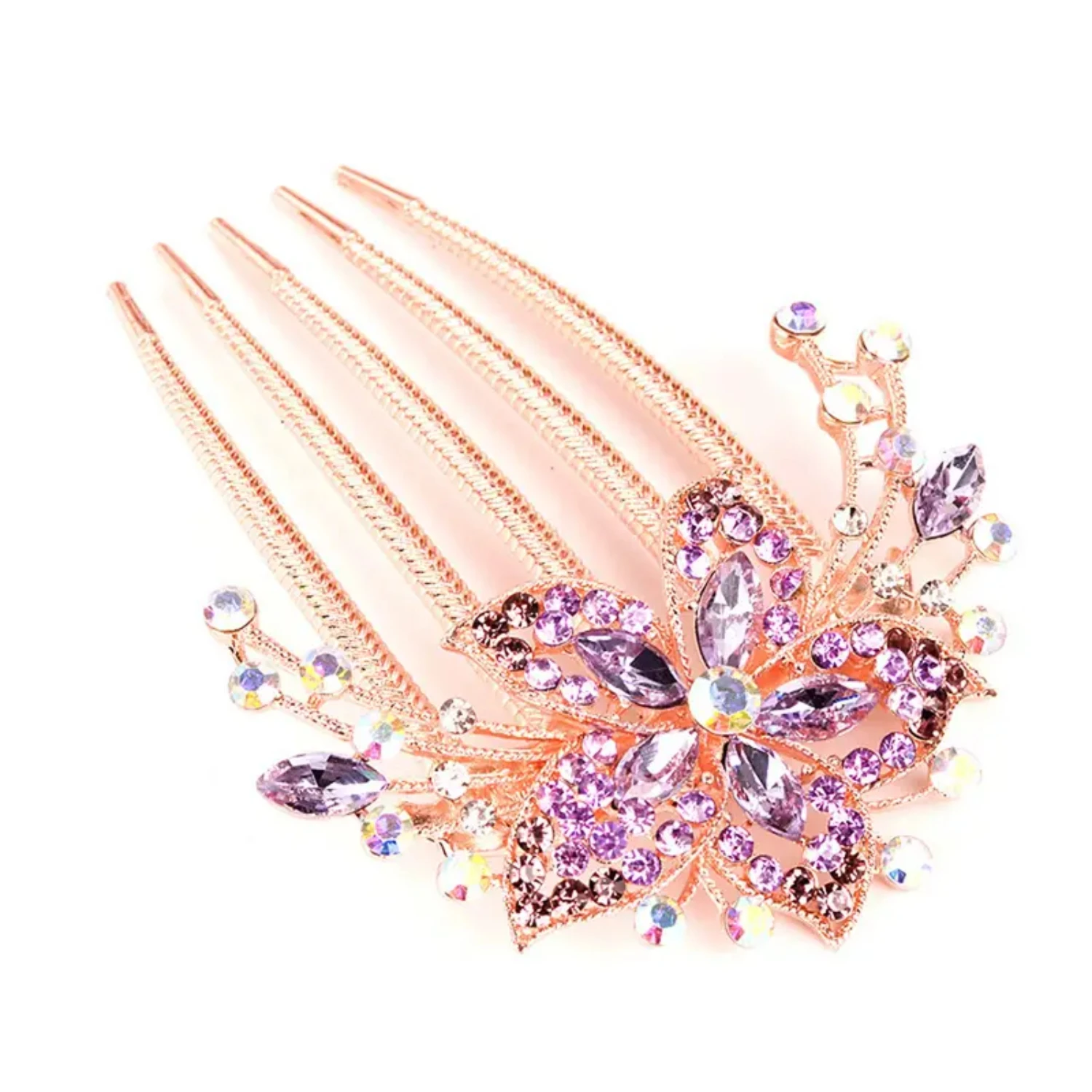 Sparkling Rhinestone Encrusted Women's Hairpin Barrette Accessory, Ideal Mother's Day Gift for Mom, Gorgeous Hair Accessory for